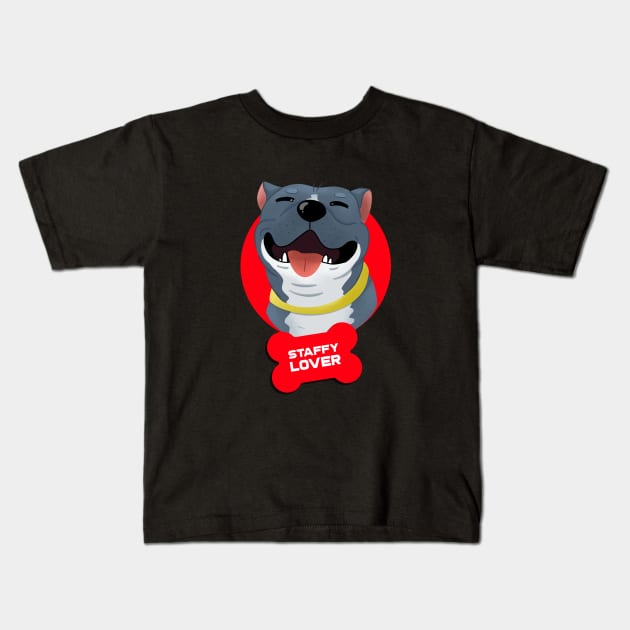 Staffy Lover Kids T-Shirt by Dog Lovers Store